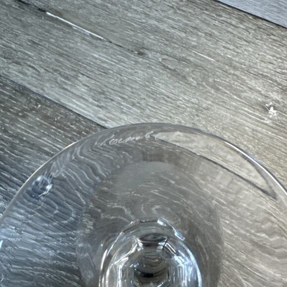 1950’s Val Saint Lambert Etched 6.25”Crystal wine goblets 10 Oz Signed~set Of 2 - Picture 9 of 9